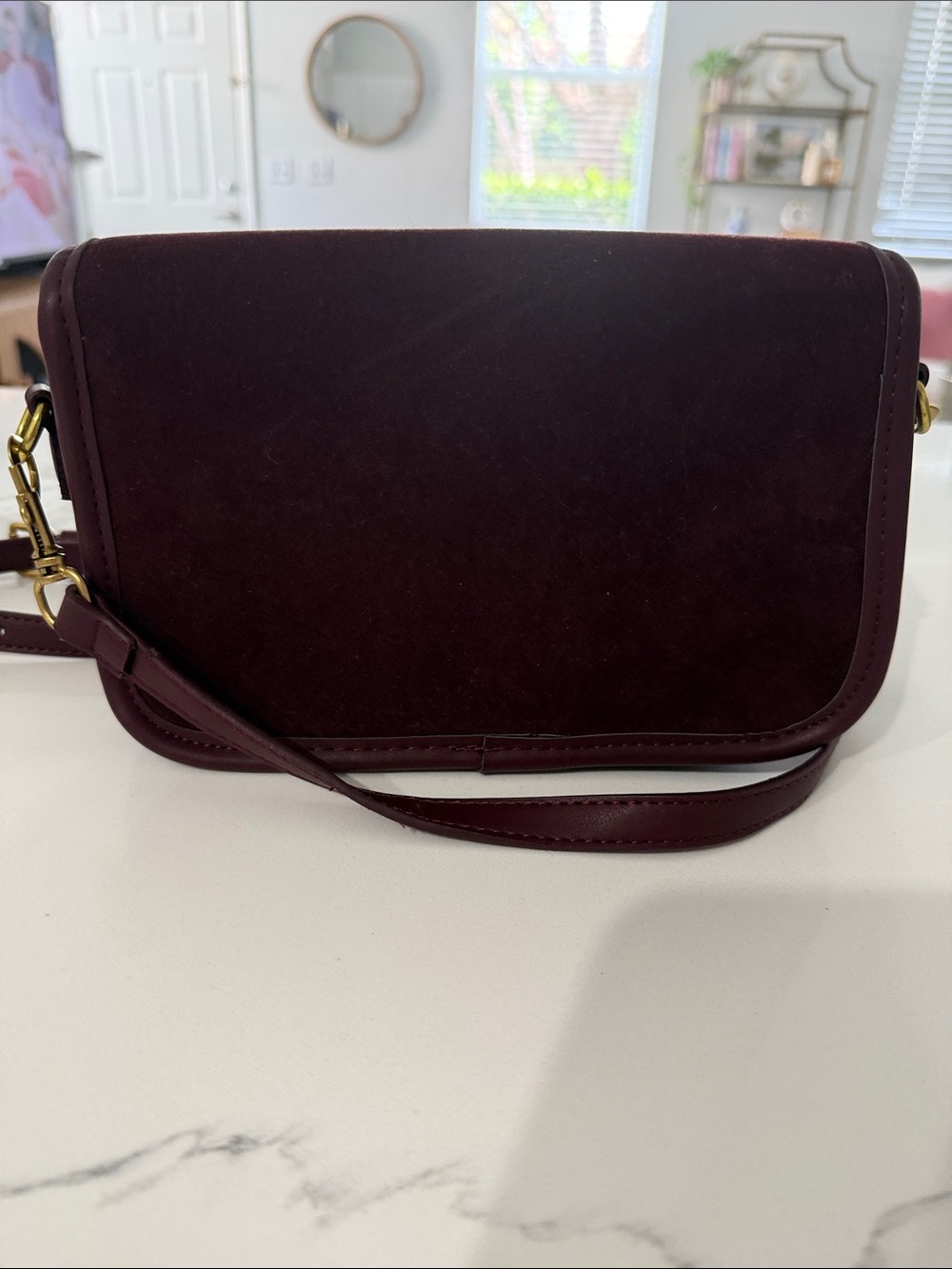 Classic Burgundy Crossbody Saddle Bag - Unbranded - Picture 4 of 8